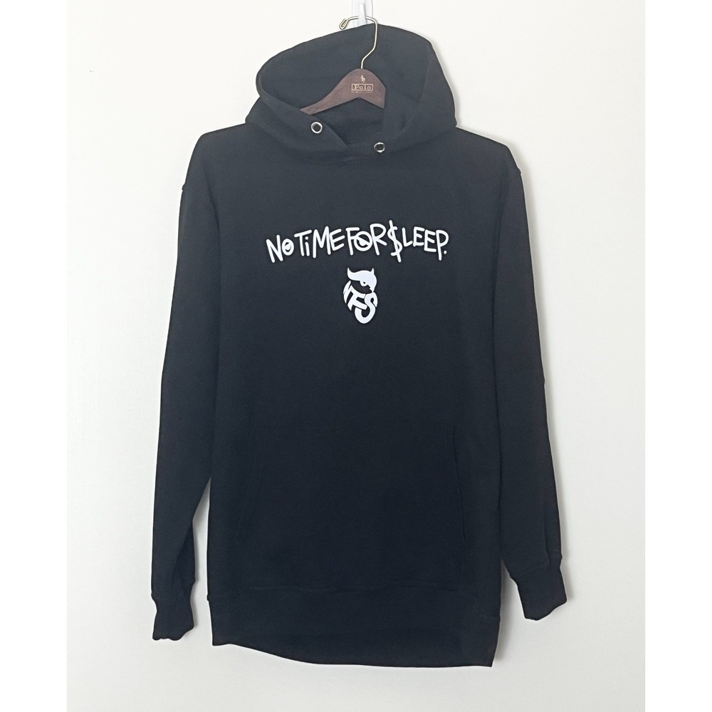 No Time For Sleep Hoodie Men's XL Black Skate Novelty Humor